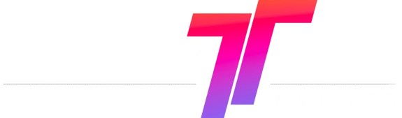 Timeless Tales Events Logo in White